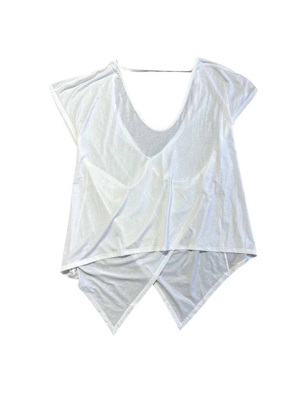 Lululemon Womens Sz 10 White Draped Back High-Low Tee Lightweight